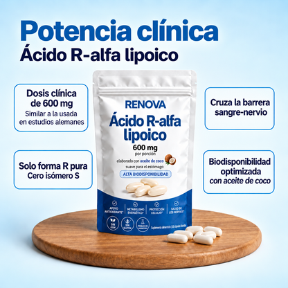 Ácido R-Alfa Lipoico 600 mg – Forma R Pura